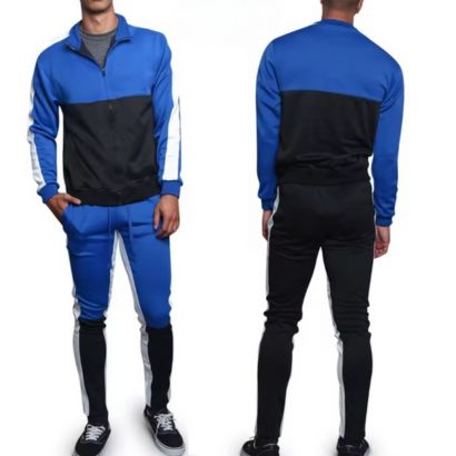 men blue and black contrast tracksuit vendor