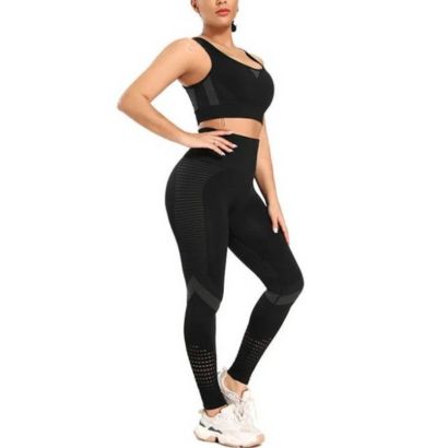 women textured black running gear manufacturer